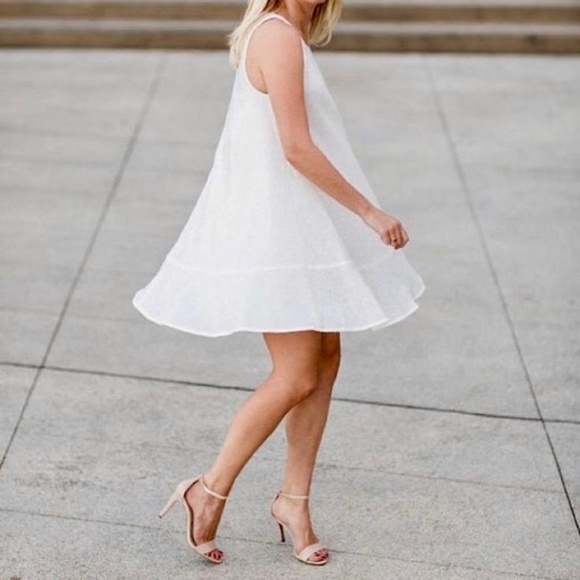 white sequin swing dress
